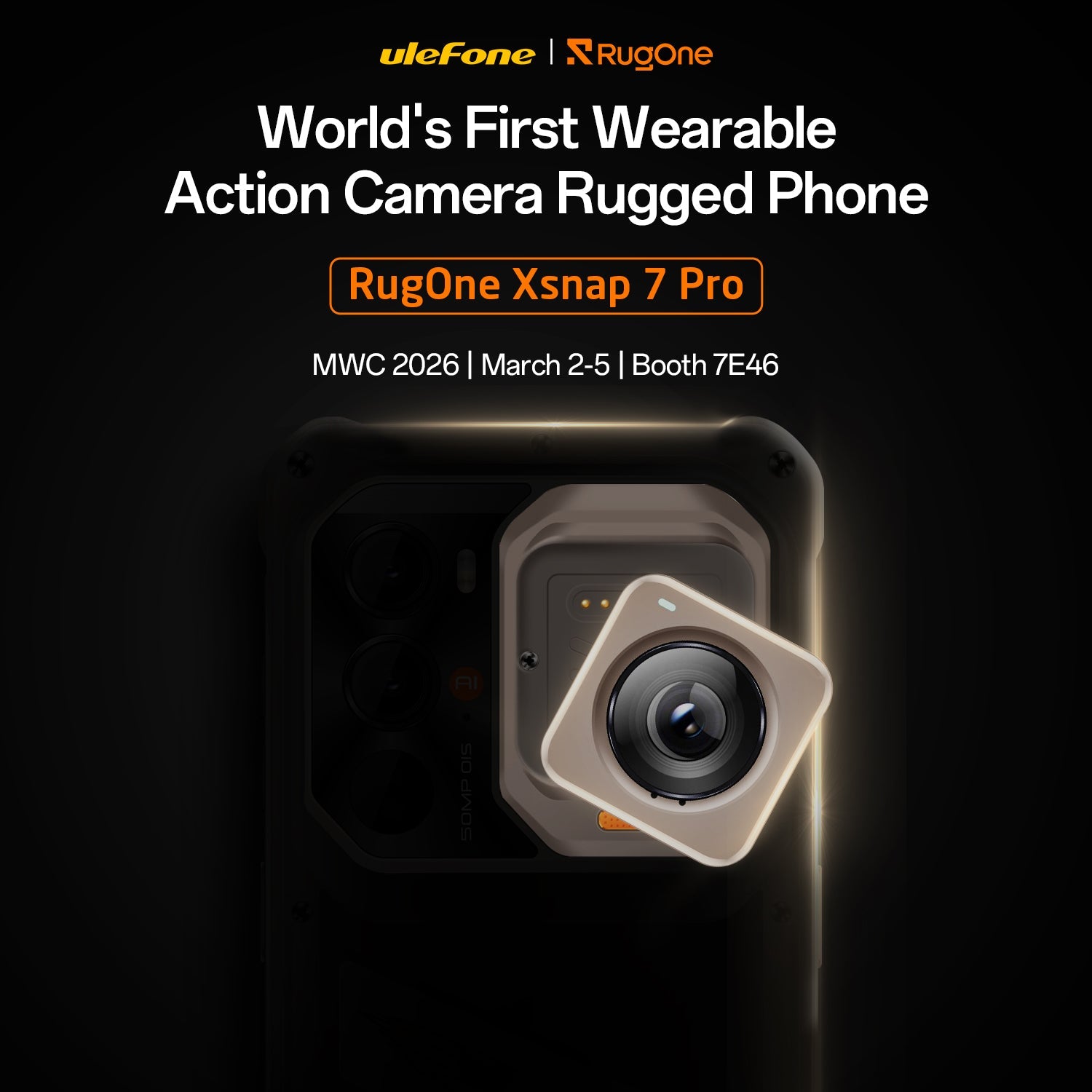 RugOne Xsnap 7 Pro Will be Unveiled at MWC2026 with a Revolutionary Action Camera Module Unit